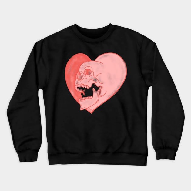 Vintage skull Heart Crewneck Sweatshirt by HagAttack